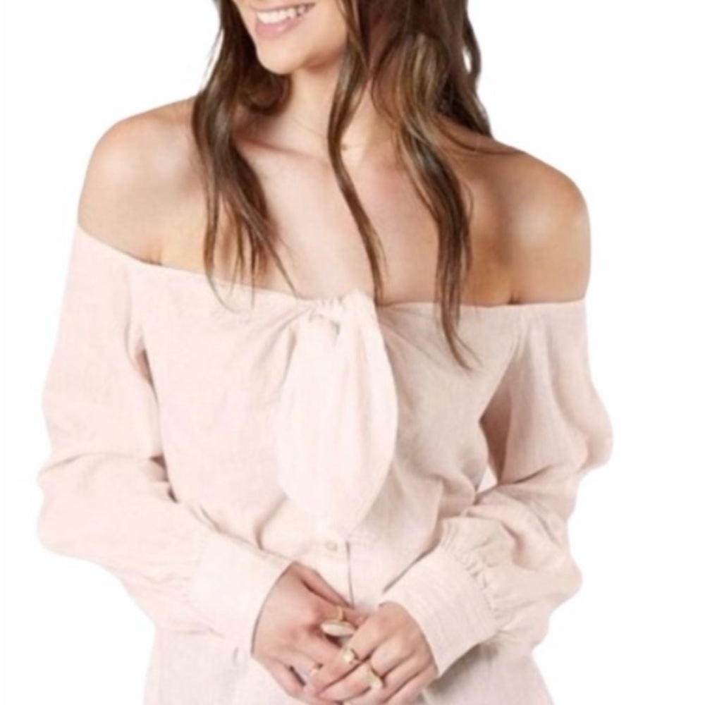 Free People Blush Off-Shoulder Top